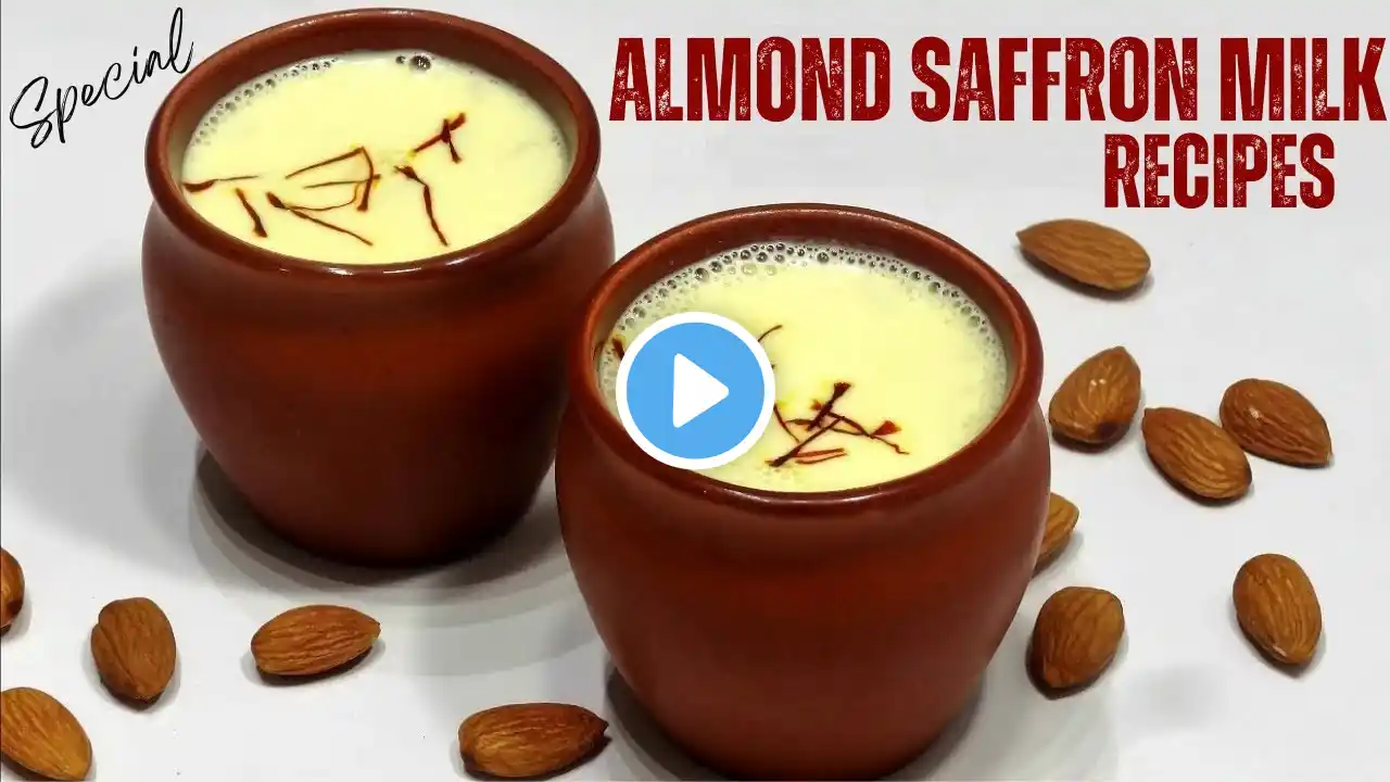 Hot saffron Badam Milk Recipe | Homemade Almond Milk | हलवाइयों वाला केसर बादाम का दूध |