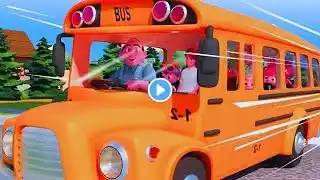 "Wheels on the bus" with animals phonic song for toddlers+more popular nursary rhymes&kids songs