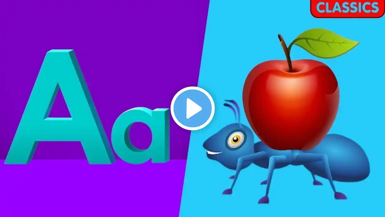 Phonics Song with TWO Words - A For Apple - ABC Alphabet Songs with Sounds for Children