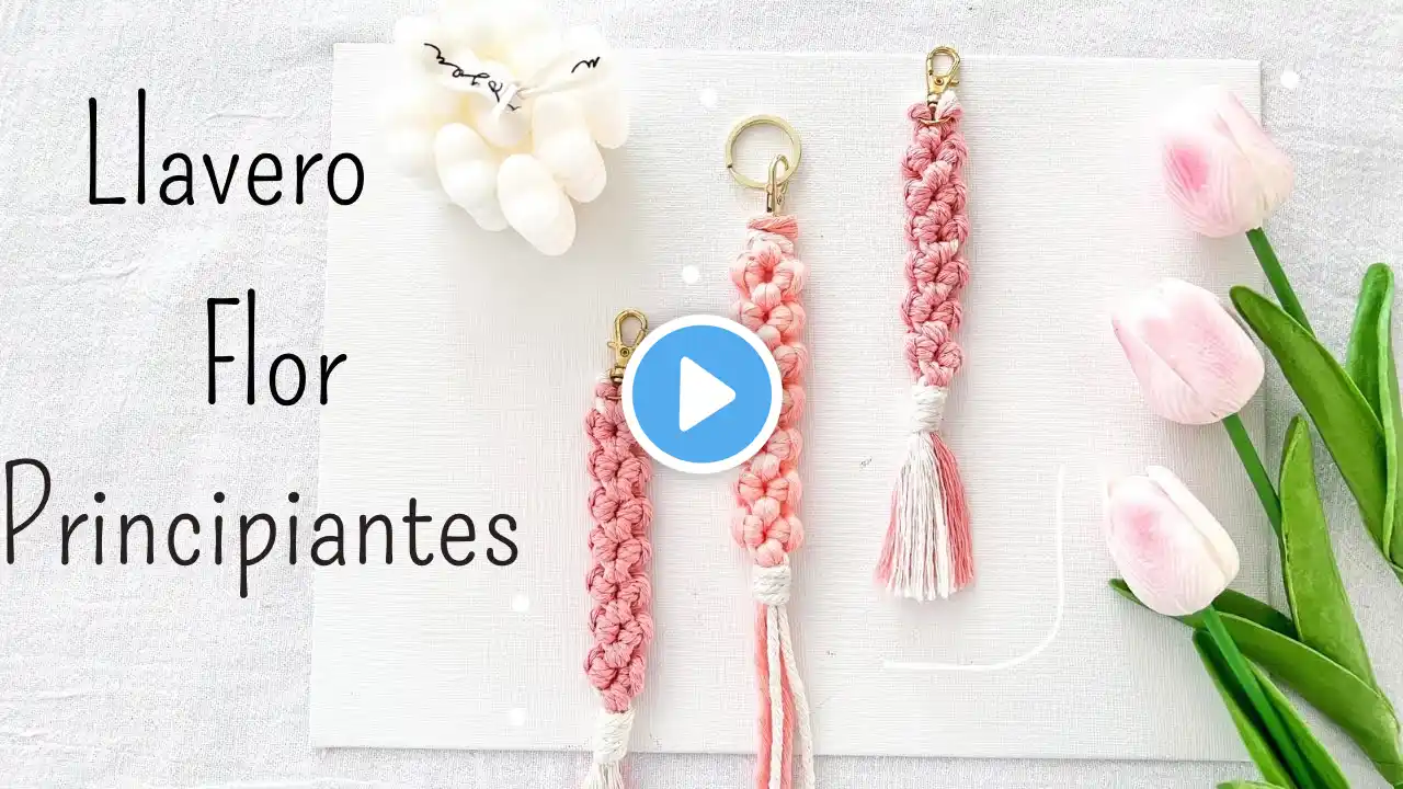 Tutorial de llavero de flor macramé para principiantes paso a paso / Diy Daisy keychain