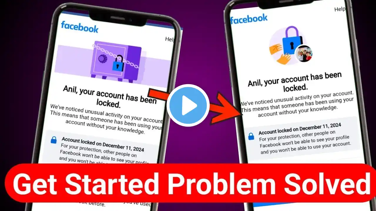 How to unlock facebook account get started problem| facebook has been locked no option unlock