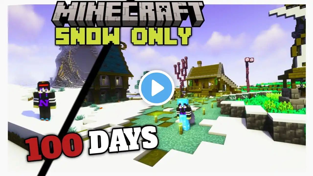 I Survived 100 Days in Snow Only World in Minecraft