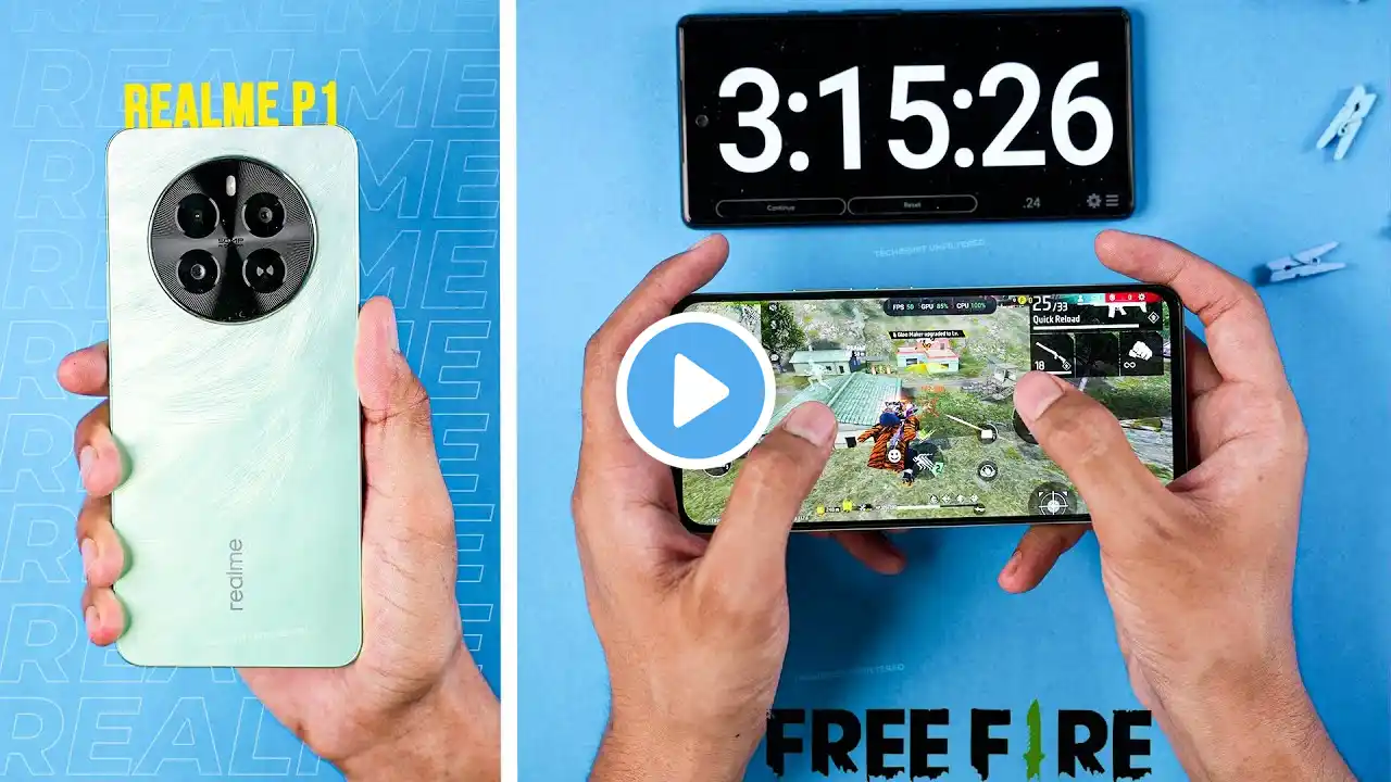 Realme P1 5G Freefire Gaming Test 🔥 | Gaming Performance Test | Battery Drain Test