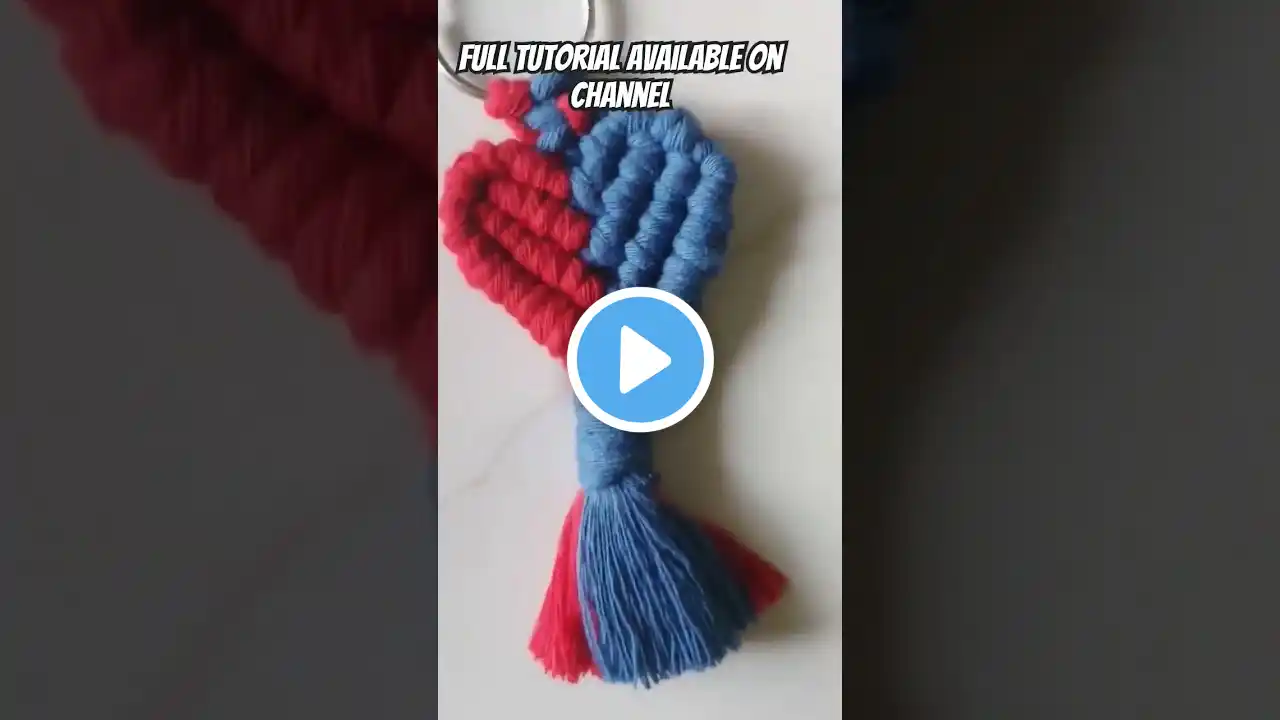 Macrame Heart Keychain in two color | Macrame Tutorial | #shorts #keychain #macrame #trending #viral