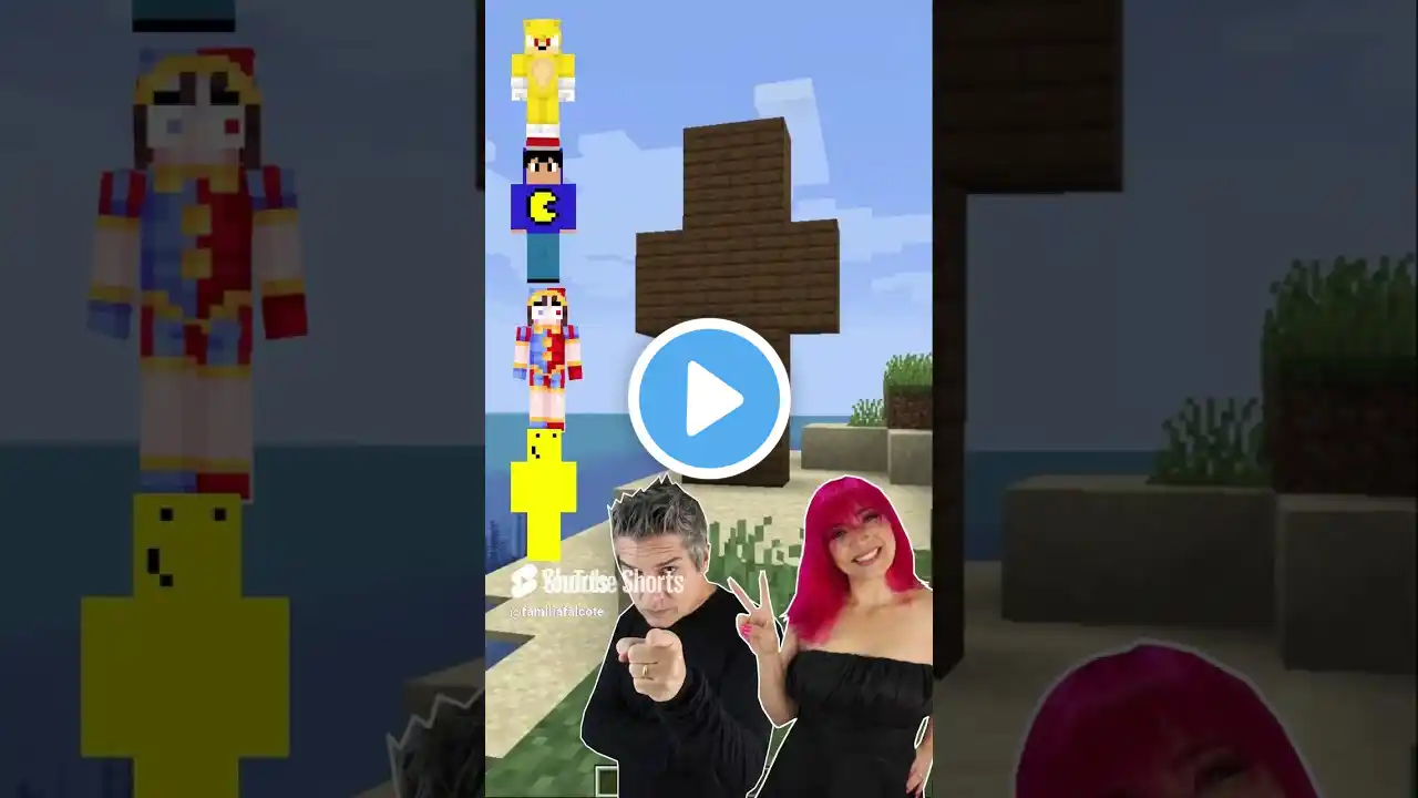 TAZERCRAFT PRÓPOLIS SUPER SONIC POMNI QUEM ESTÁ NA ESTÁTUA DE MADEIRA 3#shorts #minecraft