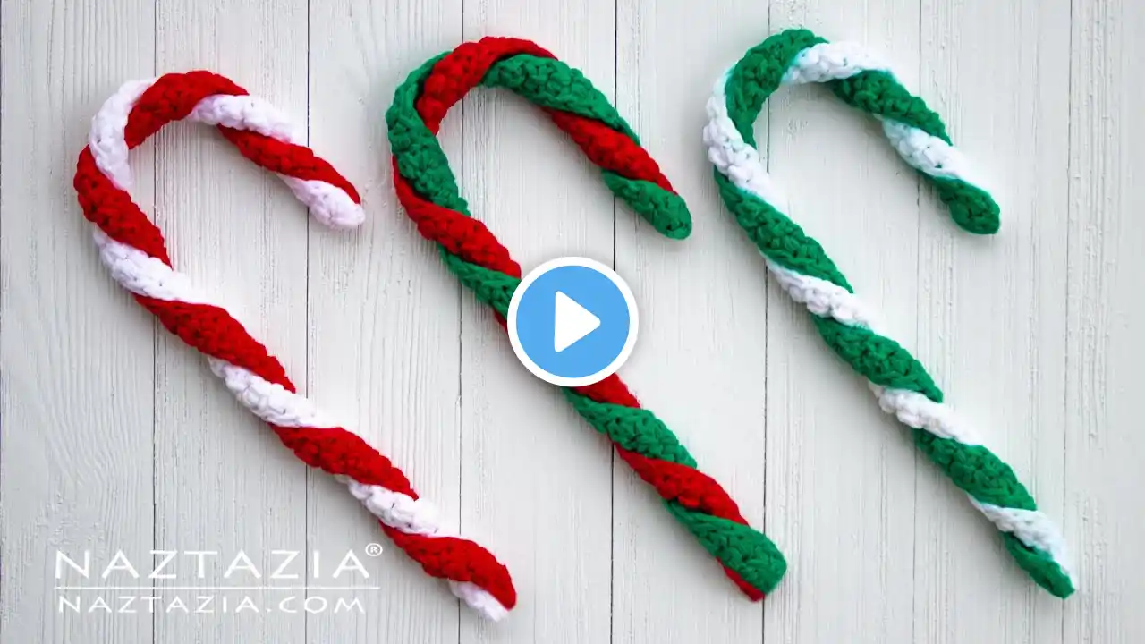 HOW to CROCHET an EASY CANDY CANE Decoration for Christmas