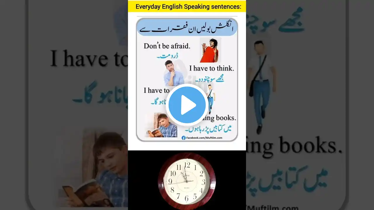 🗣️ Daily conversation English Sentences with Urdu translation #english #englishlanguage #shorts