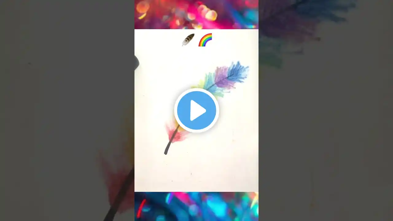 Oil pastels art || Rainbow feather #painting #art #shorts #satisfyingart #beautiful #trending