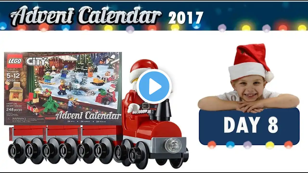 Adam opens Lego City Town Advent Calendar - Day 8