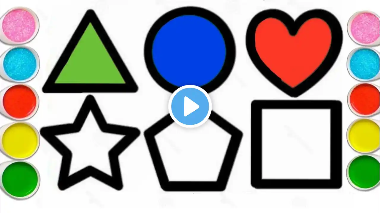 Shapes Drawing For Kids, Learn 2D Shapes, Colors For Toddlers, Preschool Learning