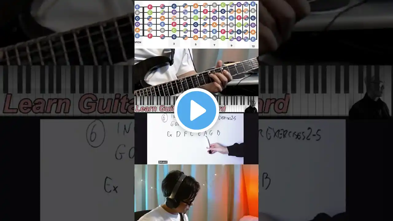 Memorize the Fretboard in 3 MINUTES! Adult Guitar Beginner Progress ♫🎹 Johnny JAM🎸