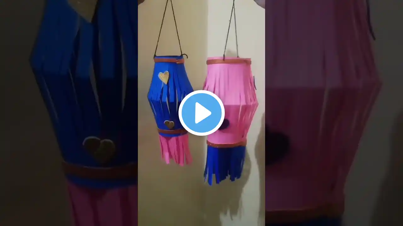 diwali special paper decorations😊//diy easy lantern #diy #shorts #diwalispecial #homedecor #youtube