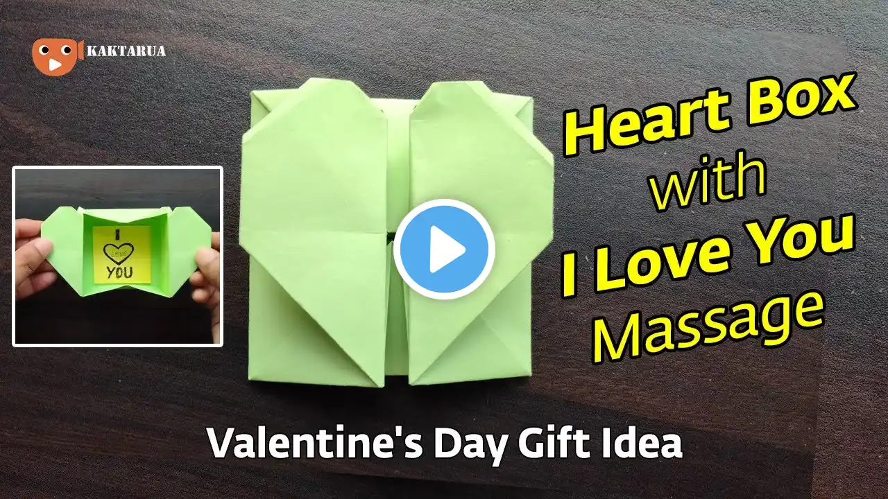 How to Make Origami Heart Box with "I Love You" Message 💕 Special Gift Idea for Valentine's Day