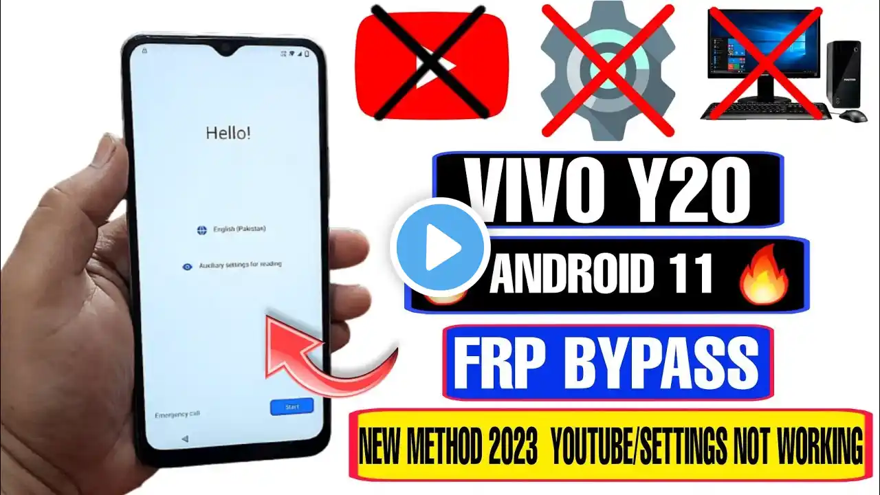 VIVO Y20 FRP Bypass Android 11 New Method 2023 | YouTube Not Working | Settings Not Working |