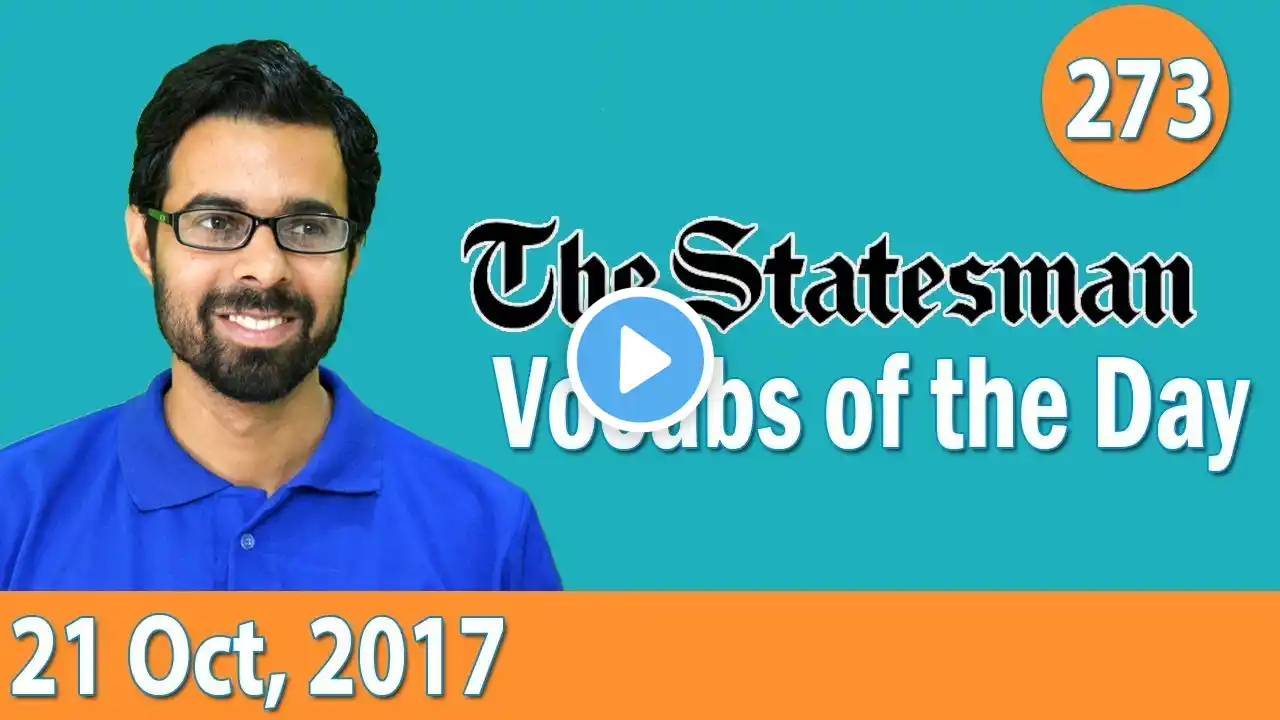 ✅ The Statesman Vocabulary (21st Oct, 2017) - Learn 10 New Words with Tricks | Day-273