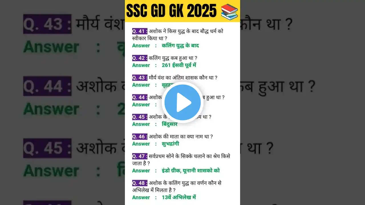 SSC GD GK GS QUESTION ANSWER 📚 | #ssc #sscgd #ssccgl #army #indianarmy #ssf #gkinhindi #gk