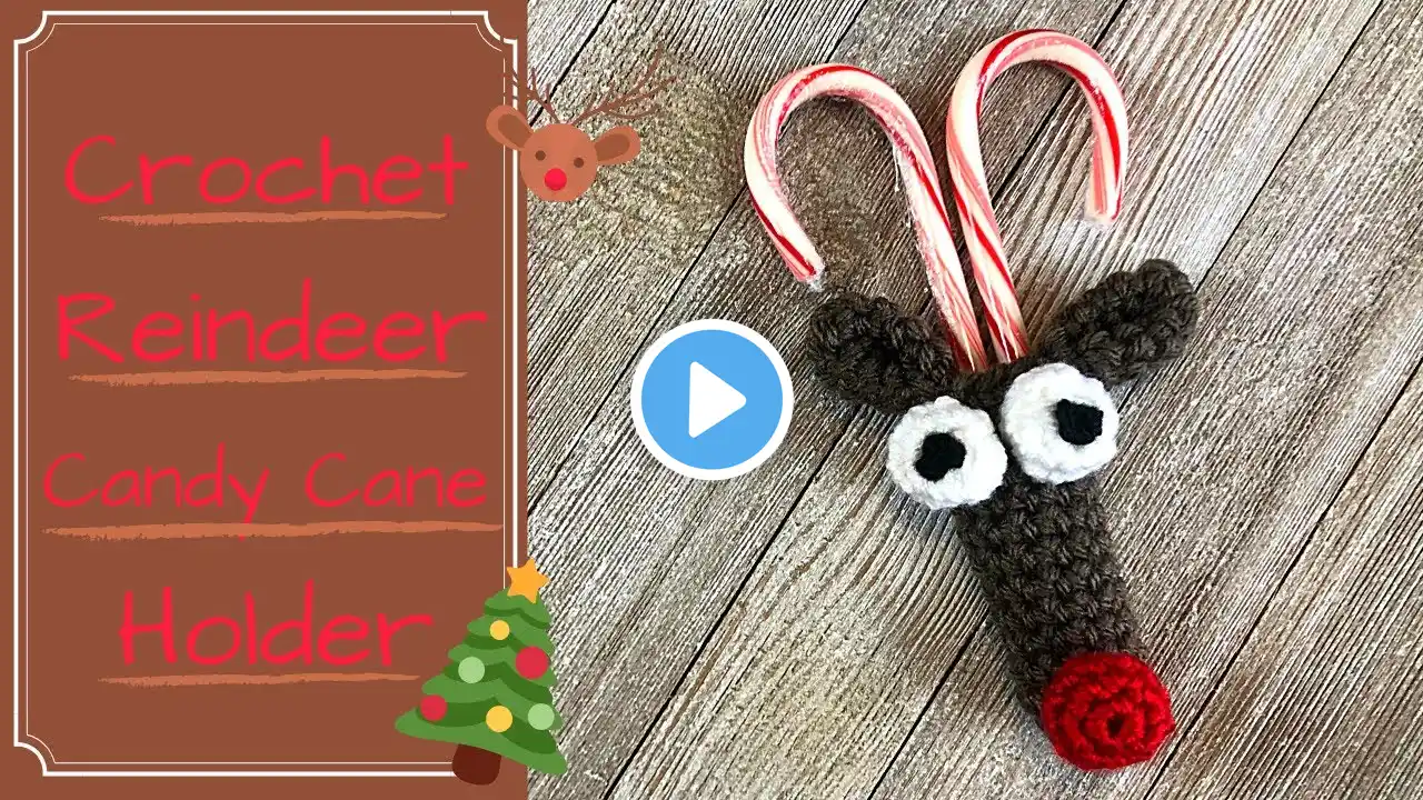 FAST And EASY Crochet Reindeer Candy Cane Holder : Holiday : Giftable: Sellable