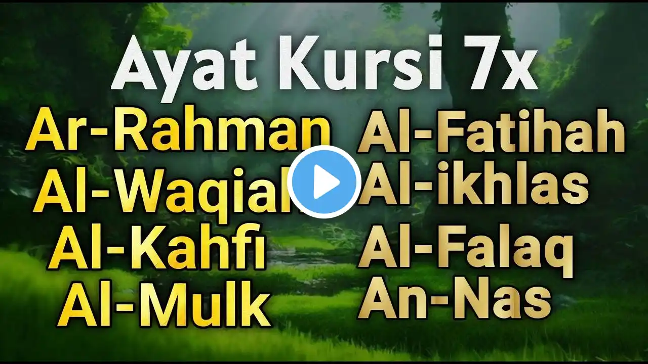 RUQIAH Ayat Kursi 7x,Surah Yasin,ArRahman,Waqiah,AlMulk,AlKahfi,Ikhlas,Falaq,AnNas | Muhammad Hijazi