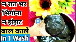 न रात भर भिगोना न झंझट/white hair to black hair in 1 application #kalebaalnaturally #naturalhairdye