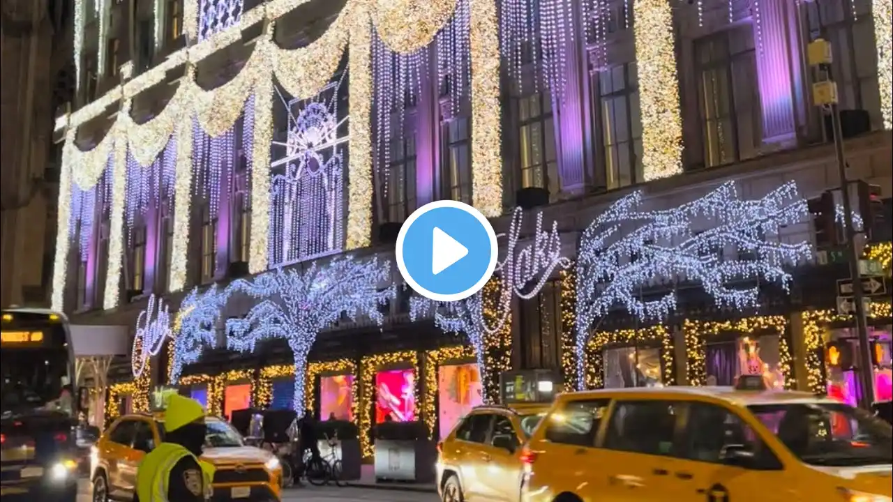 New York Christmas Saks on fifth Avenue Christmas light show 2021 4K NYC