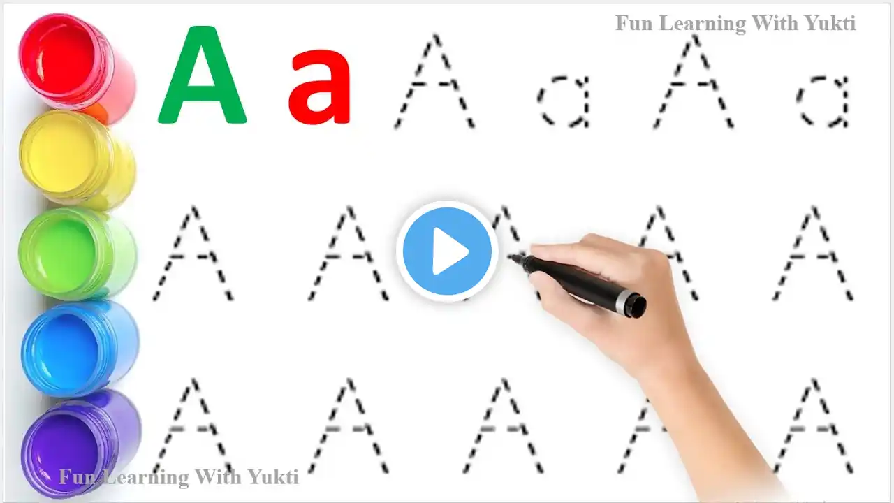 Collection of uppercase and lowercase English alphabet writing along the dotted lines for Toddlers