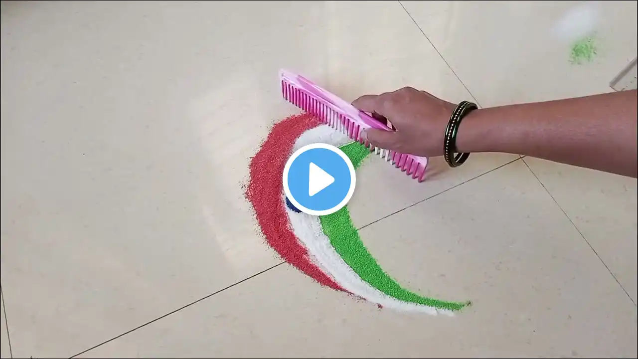 2 Freehand India Flag🇮🇳 Rangolis ll Republic Day Rangoli l India Flag Rangoli for 26 January l