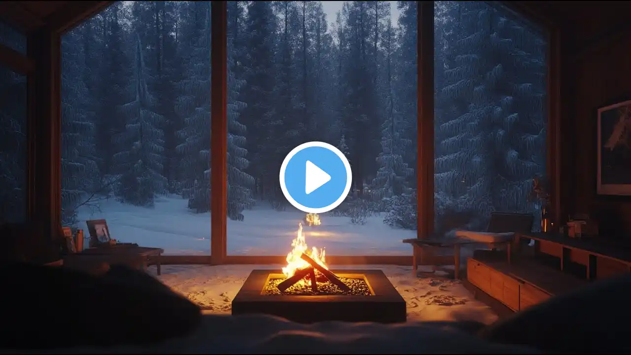 Snowy Forest Jazz Lounge - Relax by the fireplace with cozy Tunes