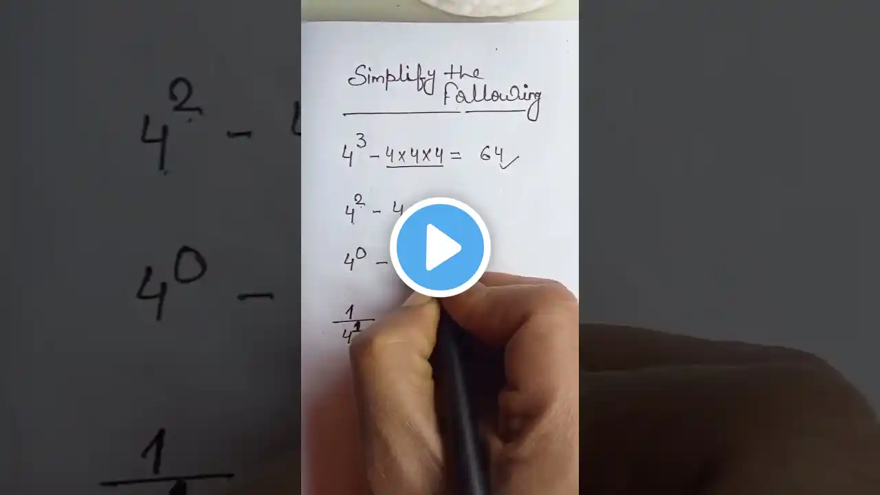 "Simplify Using Exponent Laws | Math Problem Explained | #CuriousEdu #Math #Viral #Education #Exam"