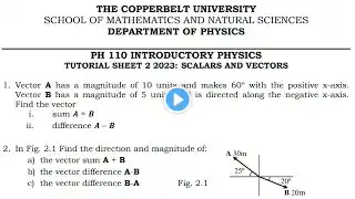 vectors and Scalers (Vector addition and subtraction) #Copperbelt_University #physics #Phy110