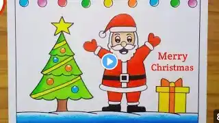 merry Christmas and Happy New year drawing l colour pencil drawing tutorial easy