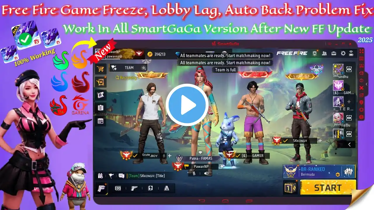 How to Fix Smartgaga Free Fire Game Freeze, Auto Back, Lobby Lag Problem | Lag Fix Free Fire Ob47💯