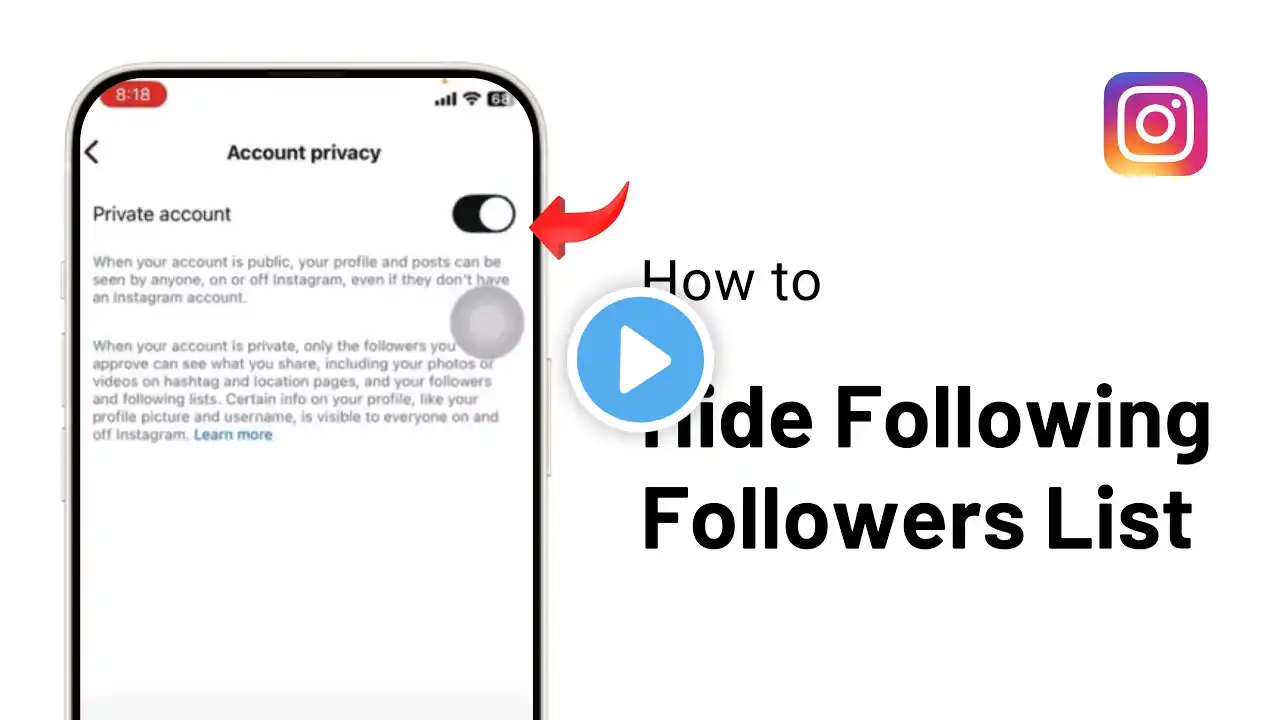 How to Hide Following and  Followers list on Instagram