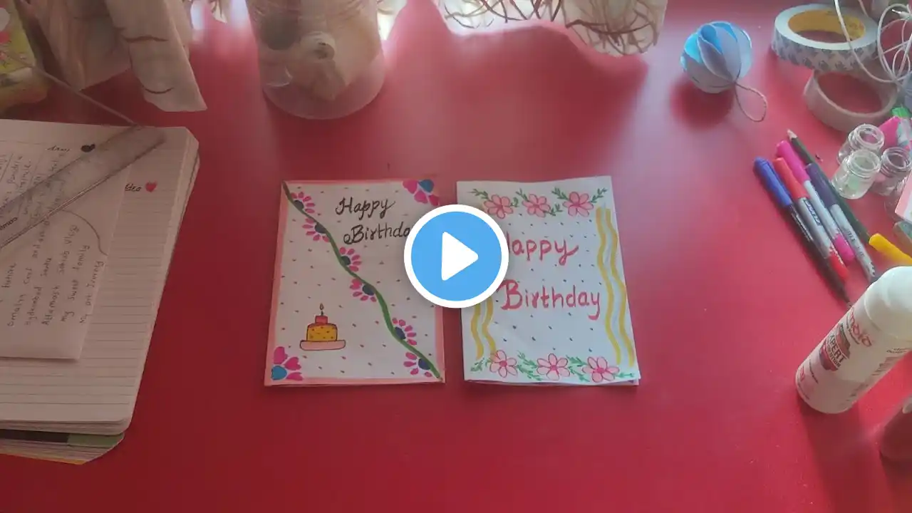 🎂2 Easy White Paper Birthday Greeting Card Idea/Simple Easy Quick Birthday Card Making/Viralvideo