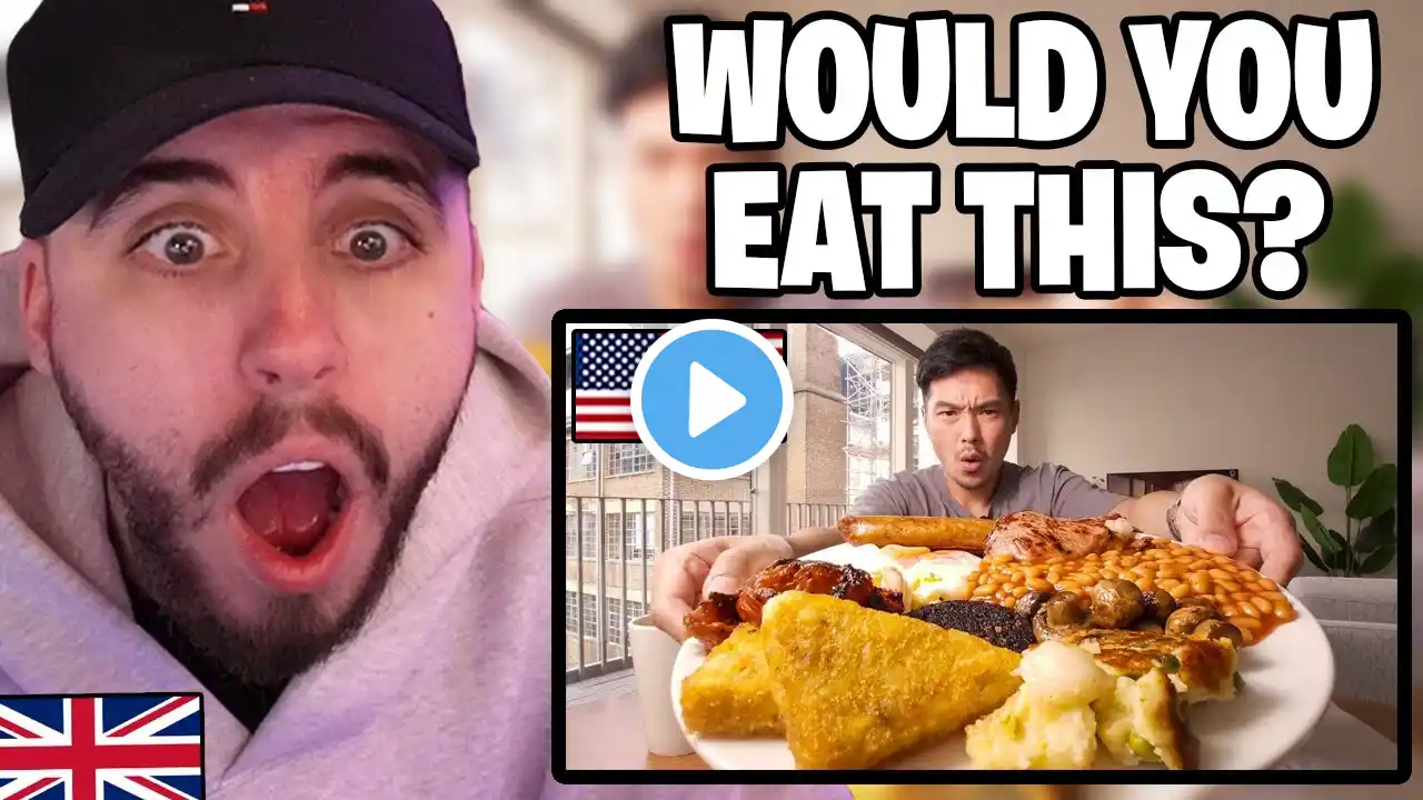 Brit Reacts to American First Time Eating A Full English Breakfast!!!