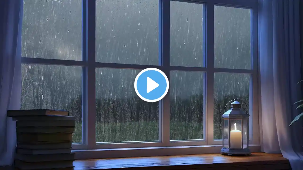 π΄ Heavy Rain on Window | Sleep in 10 Minutes | Relaxing Thunderstorm Sounds