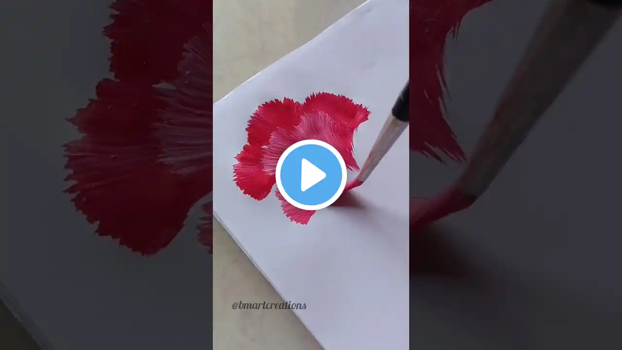 Super Art🤯 One stroke flower painting (ʘᴗʘ✿) #shorts #painting #flowerpainting #shortvideo #diy