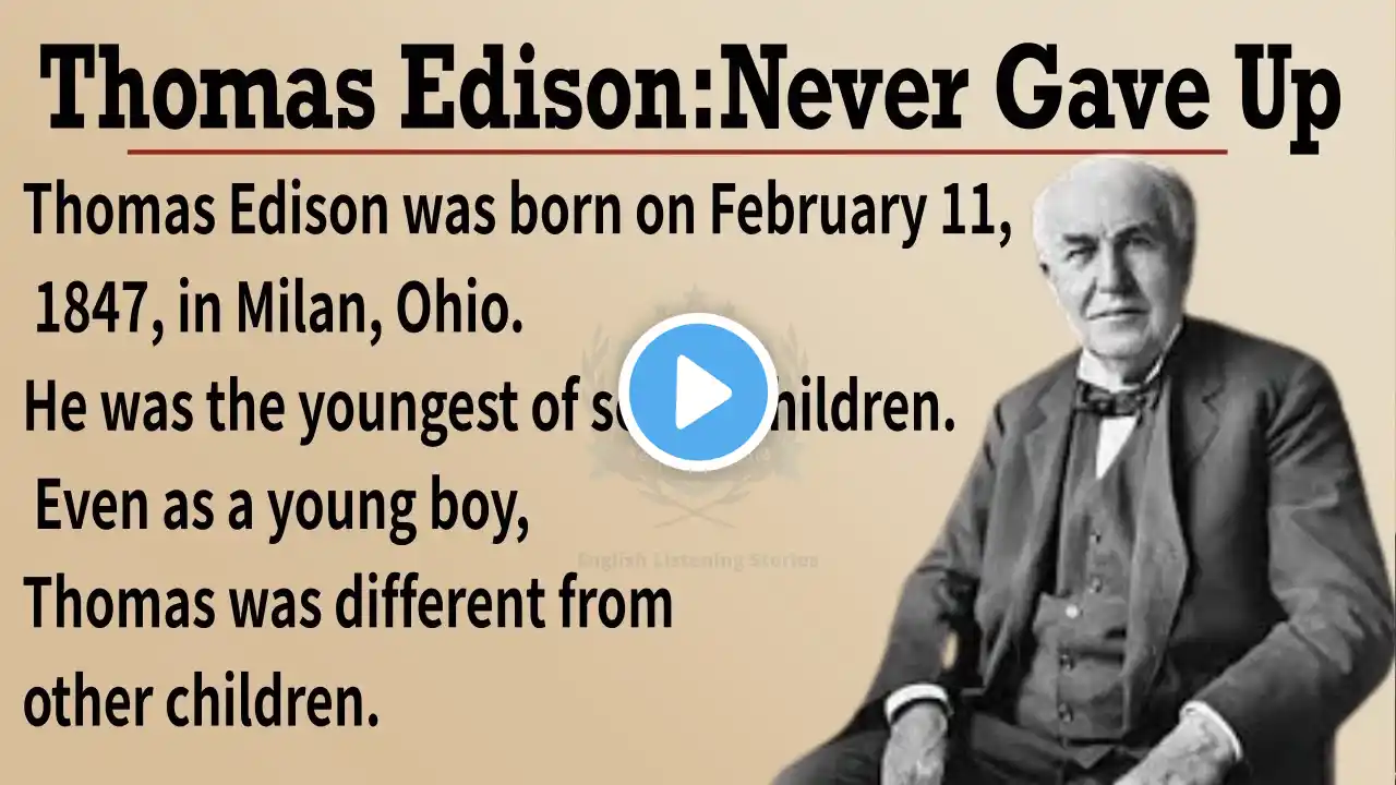 Thomas Edison: Never Gave Up || Learn English Through Story🔥 || Graded Reader || Listening Practice