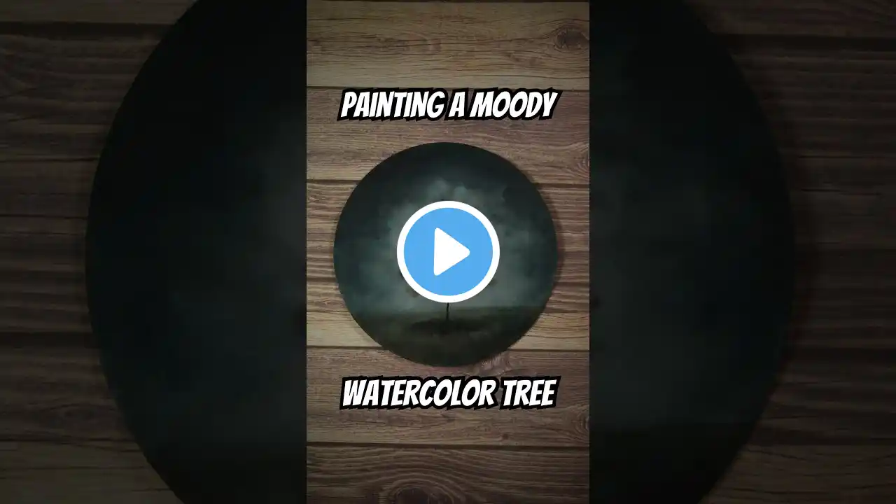 Painting a Moody Tree with Watercolors #shorts #art #landscape #timelapse