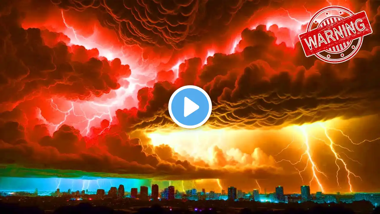 ⚡POWERFUL Thunderstorm Sounds for Sleeping💤Rain Sounds for Relax & Rumbling Thunderstorm on Sky