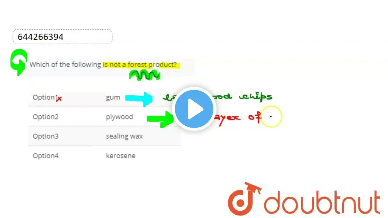 Which of the following is not a forest product? | CLASS 7 | FORESTS: OUR LIFELINE | BIOLOGY | Do...