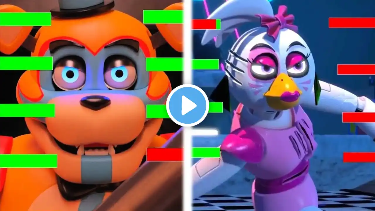 Top 20 BEST Five Nights at Freddy's vs FIGHT Animations WITH Healthbars