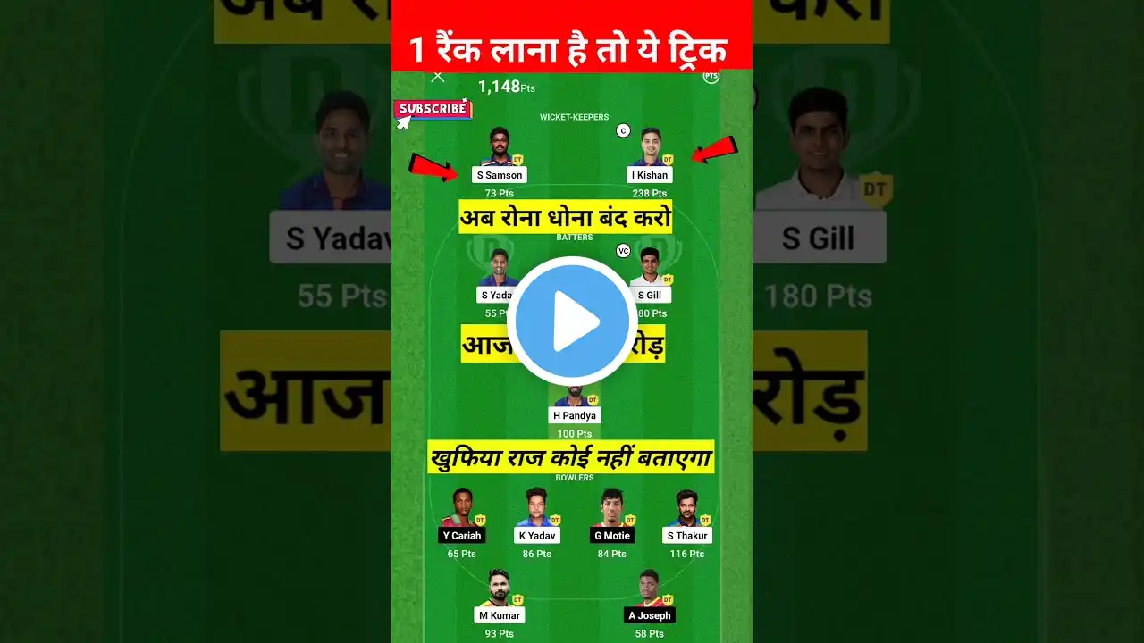 dream11 me rank 1 par aane ka tarika | Dream11 Winning Trick| dream 11 kaise khele| dream11