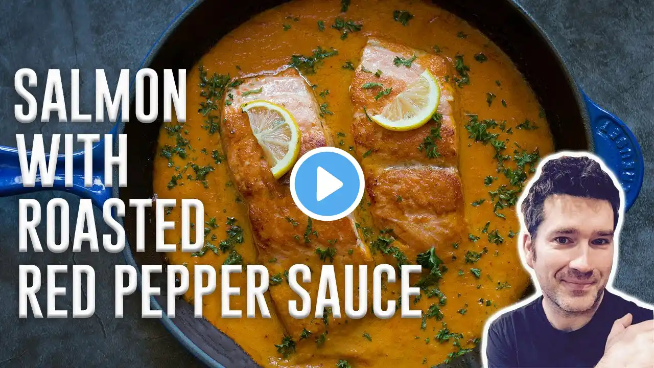 How to cook Baked Salmon with Roasted Red Pepper Sauce