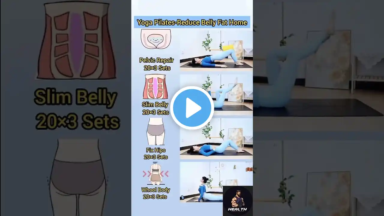 Yoga Pilates-Reduce Belly Fat #reducebellyfat #bellyfatloss #yoga #shorts #shortsviral #ytshorts