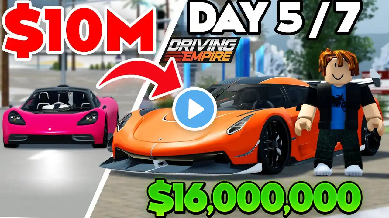 Going From POOR To JESKO In **ONE WEEK!** (Day 5/7) | Driving Empire