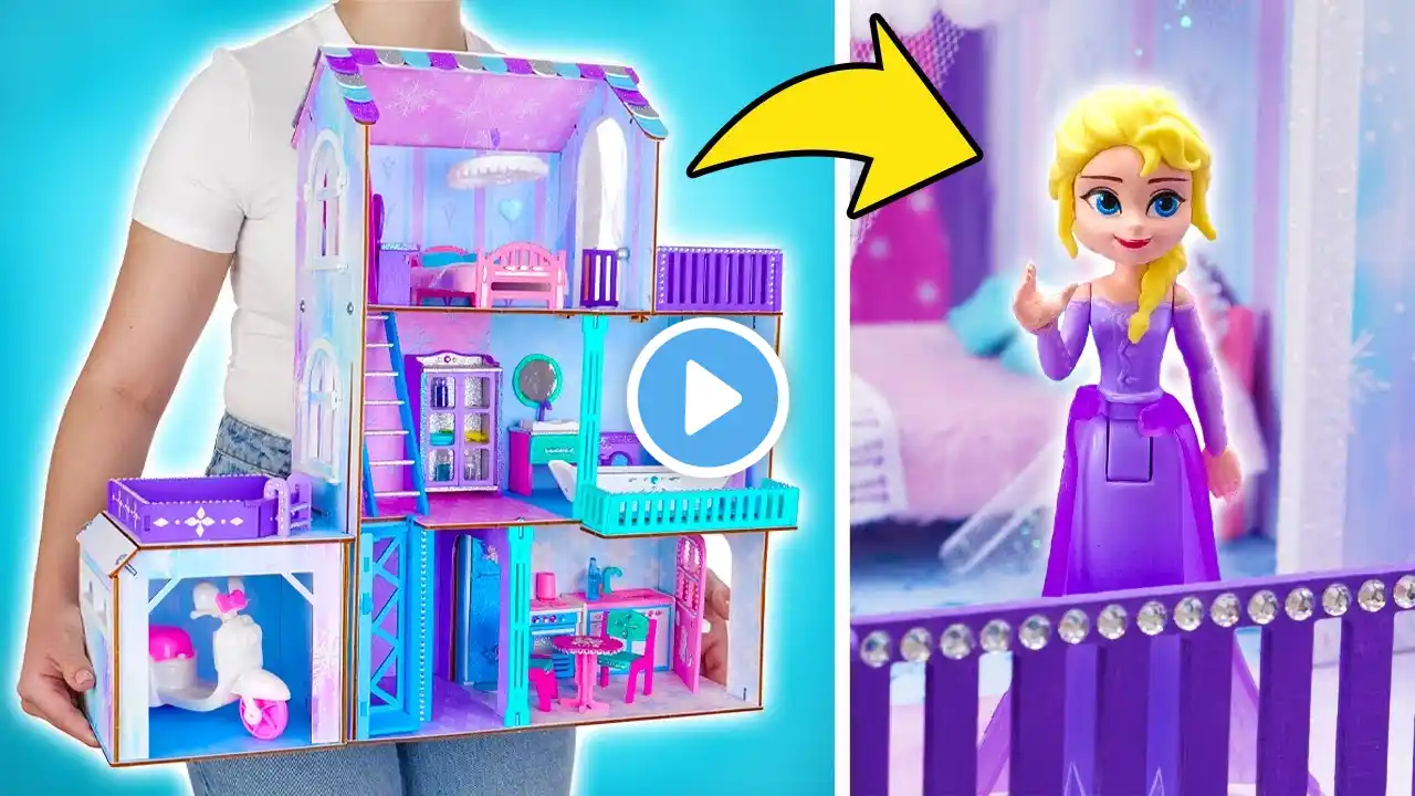 Building Elsa’s Perfect Ice Palace 👸🏼❄️🏠 Mini Dollhouse Adventure