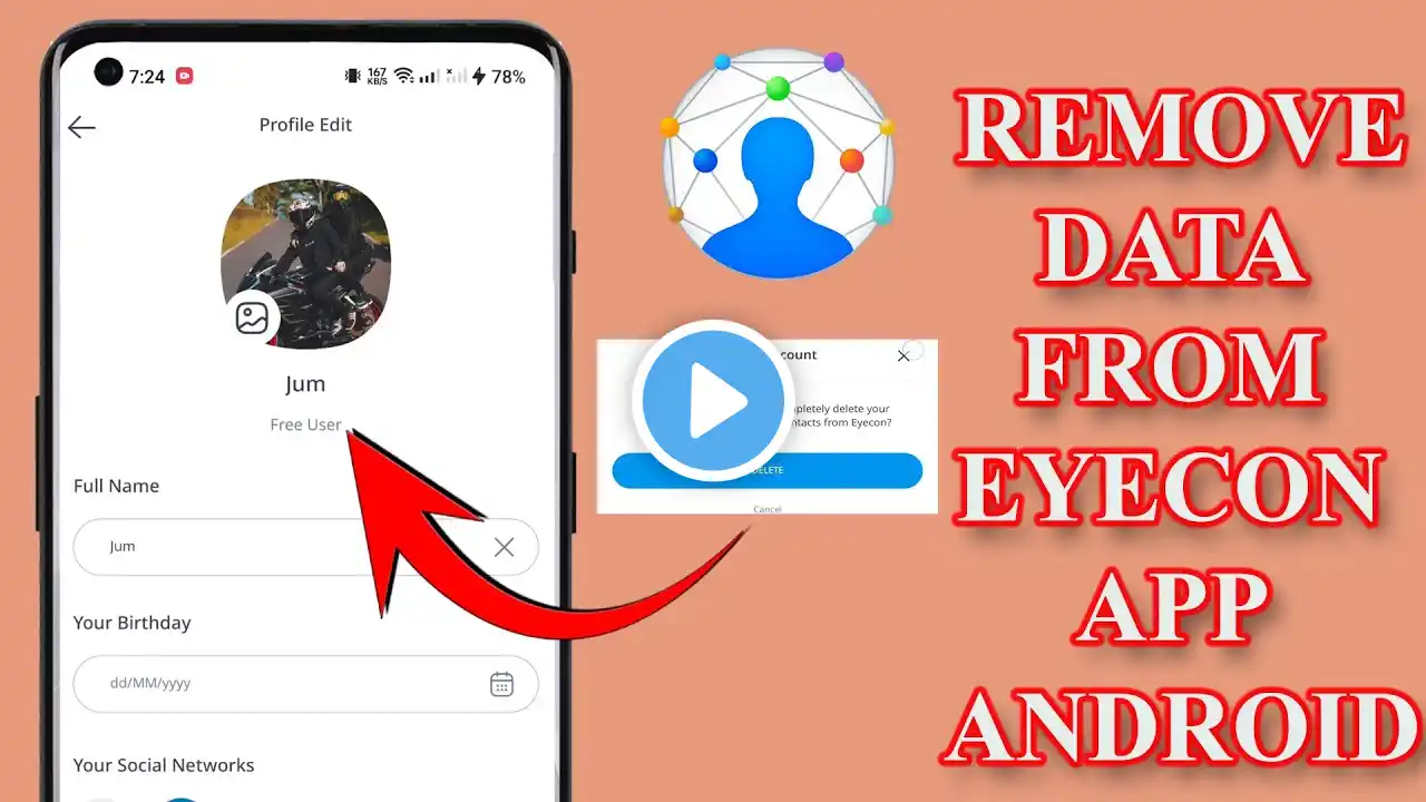 How to remove data from Eyecon app android