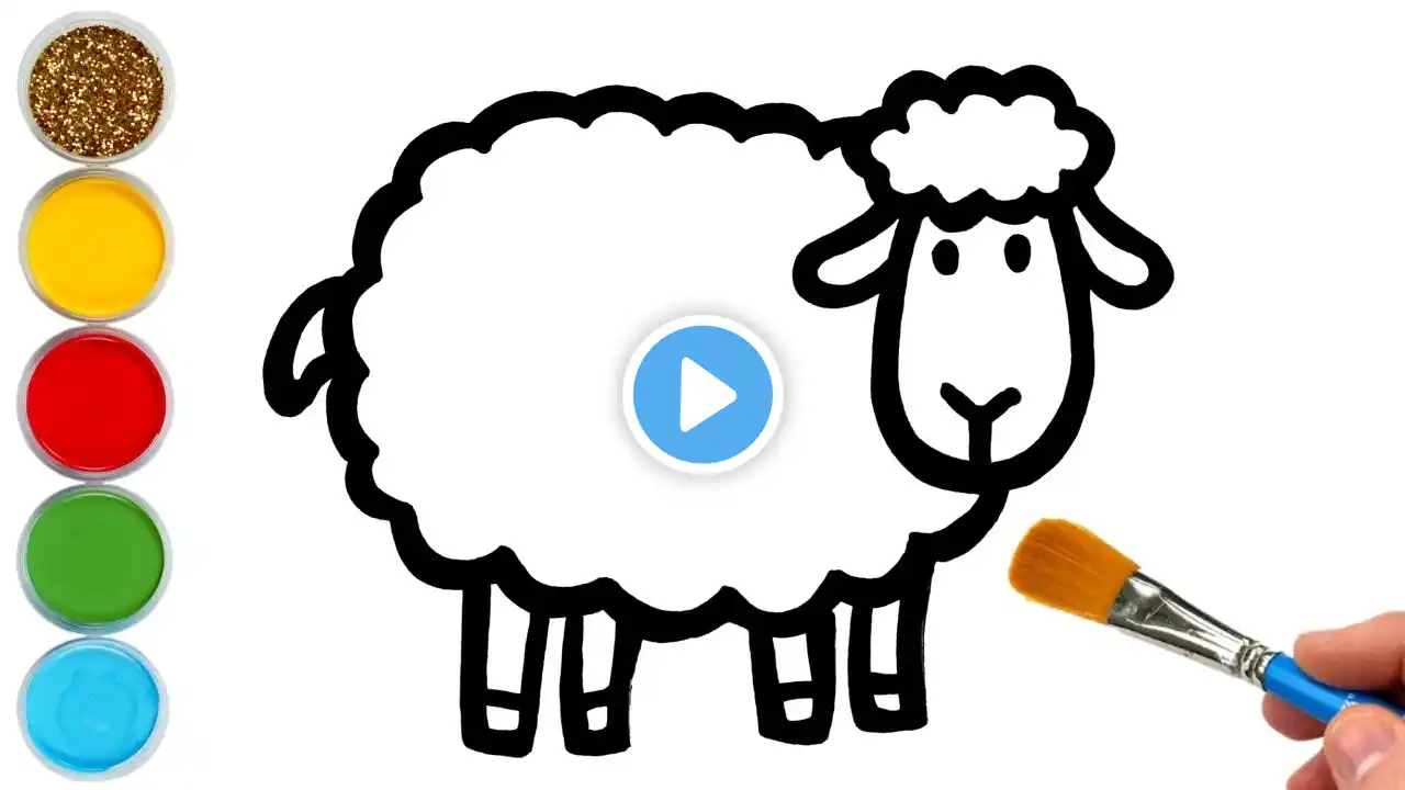 Sheep Drawing, Painting and Coloring for Kids & Toddlers | How to draw Fram animals for Kids