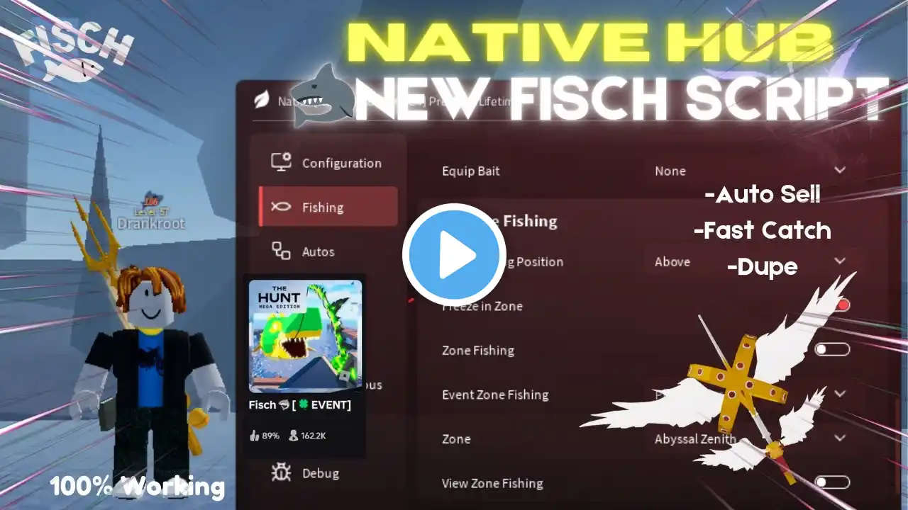 New Roblox Fisch Script – PC/Mobile | Native Hub - Auto Farm, Fast Catch & Auto Sell