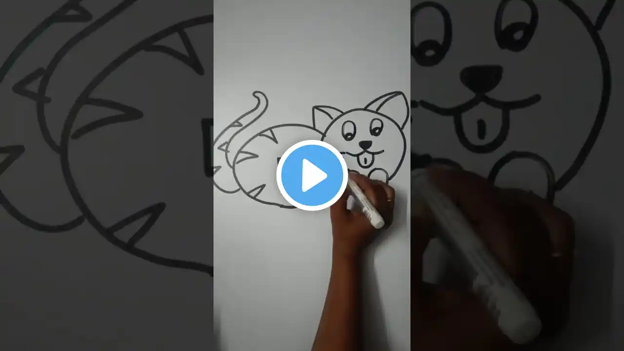 500=cat/how to draw cat with number 500#shorts